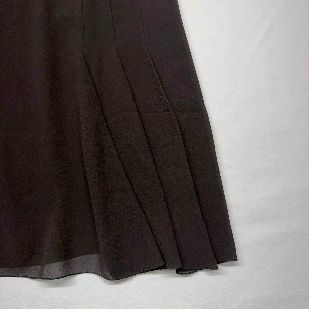 Akris Black Double Layer Silk Godet Pleated A-Line Skirt 10 Bergdorf Italy - Picture 9 of 9